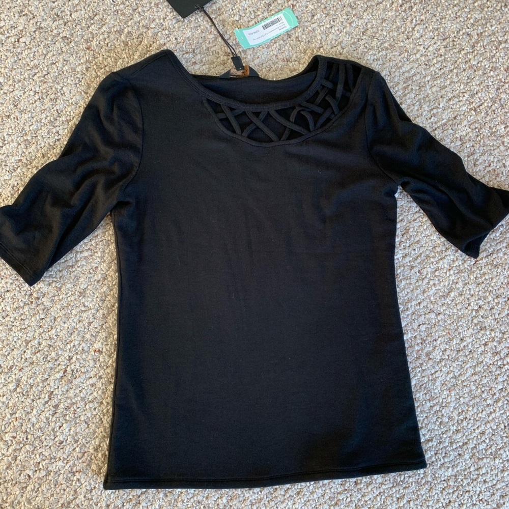 Gold ray fitted knit top